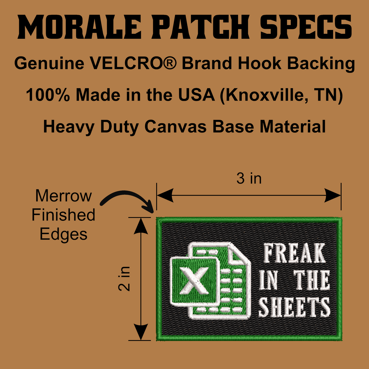 Freak In The Sheets Funny CPA Morale Patch, 2x3" | Made in USA | VELCRO® Brand Hook Backing