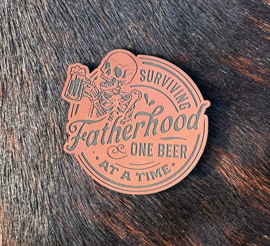 Engraved Surviving Fatherhood One Beer at a Time patch
