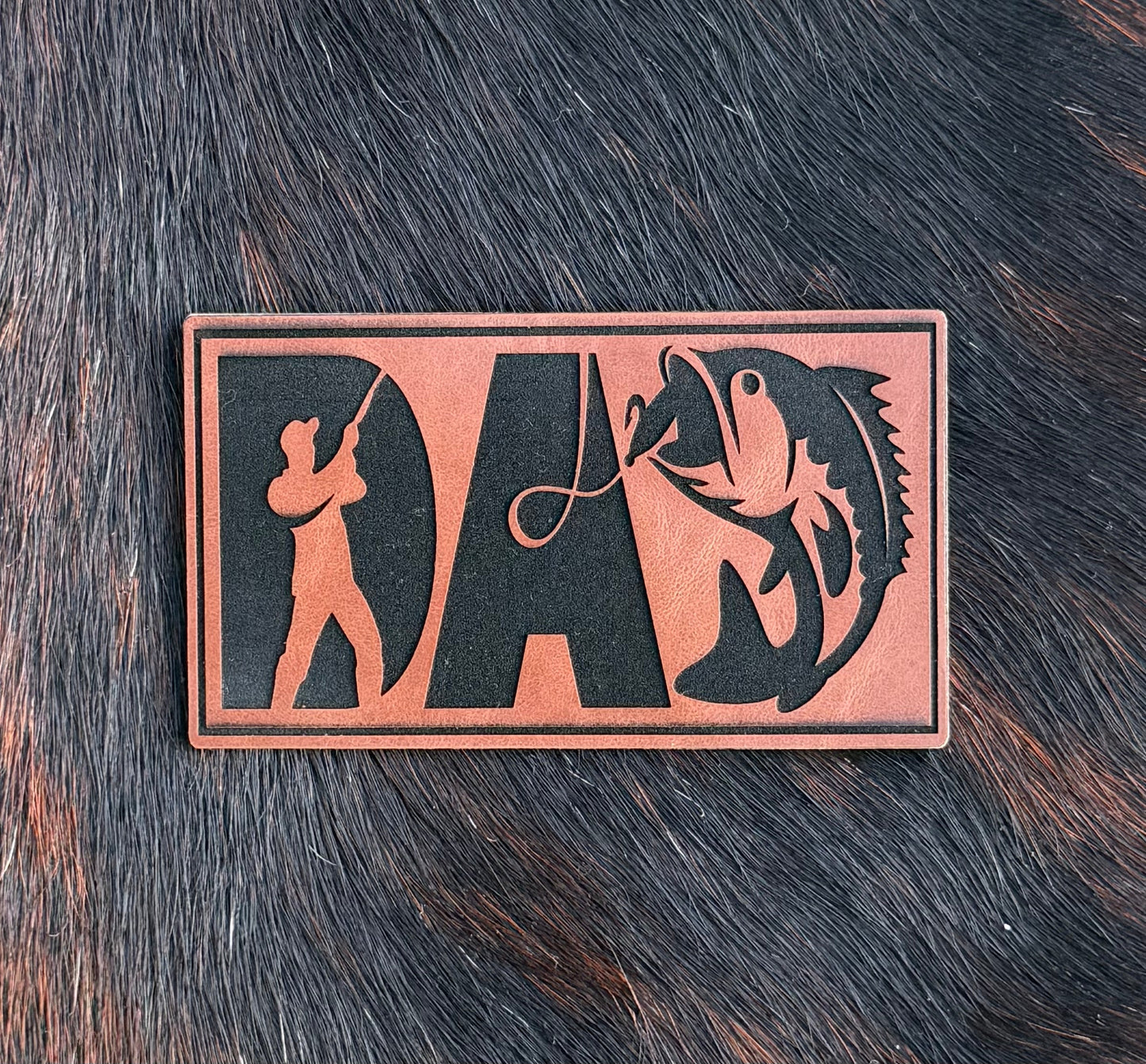 Engraved Fishing Dad Patch