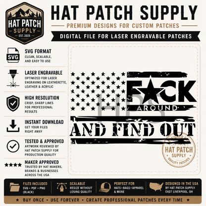 FAFO Hat Patch Bundle | 4 Bold Designs | Digital Files for Laser Engraving