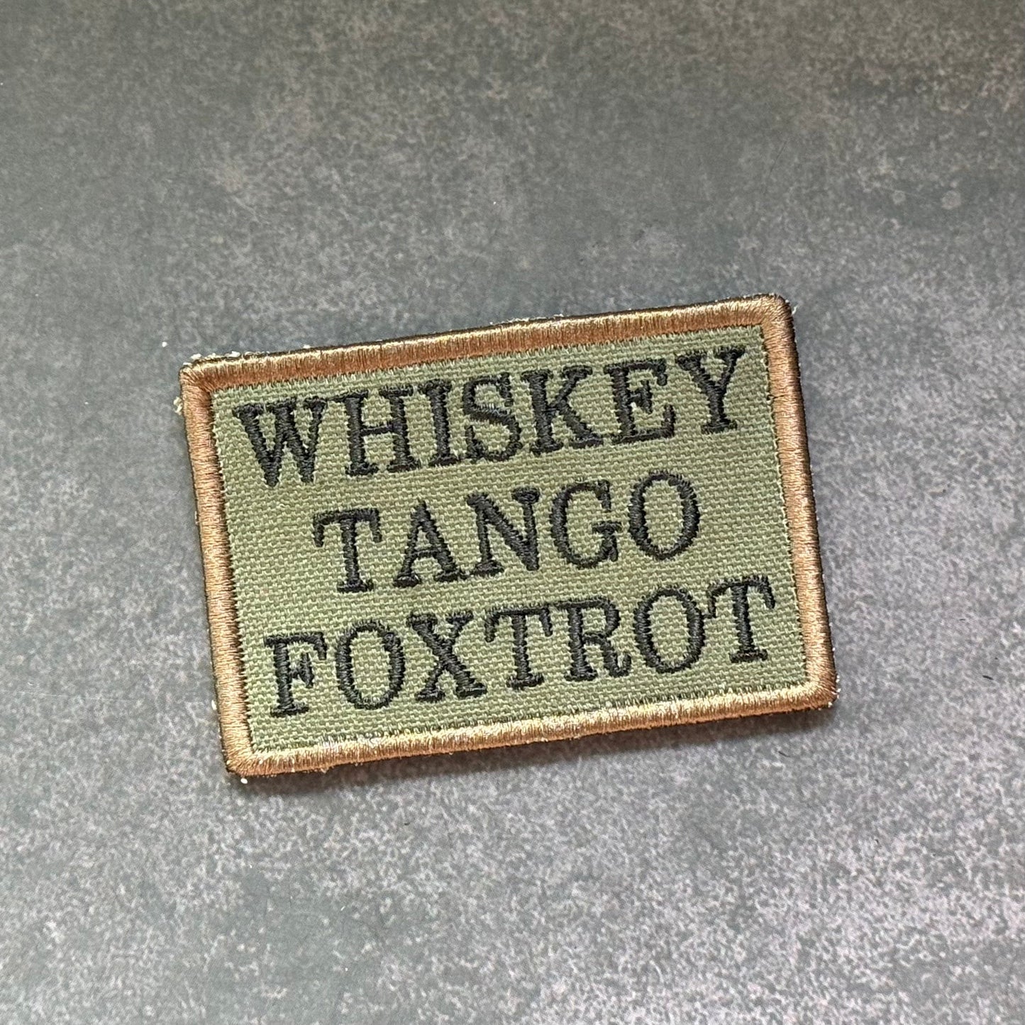 Whiskey Tango Foxtrot WTF Funny Morale Patch 2"x 3" Hook & Loop | Made in USA