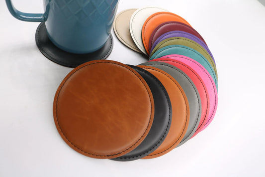 Coasters (6pk of 4" Circle): Heritage Collection Premium Leatherette™