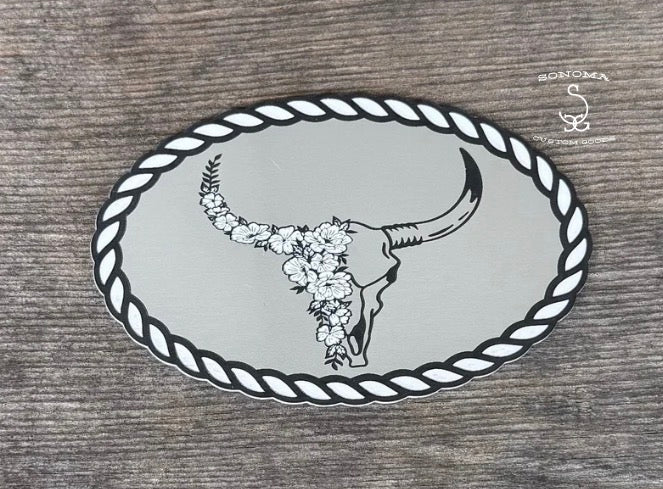 Floral Bull Skull Rope Border - 5 colors