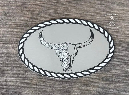 Floral Bull Skull Rope Border - 5 colors