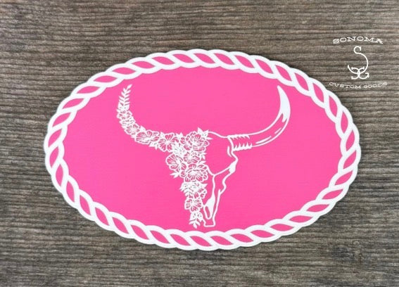 Floral Bull Skull Rope Border - 5 colors