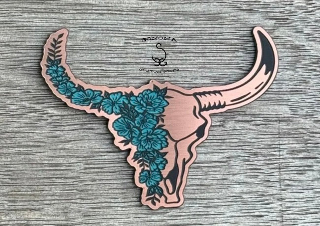 Floral Bull Skull Contour - 5 colors