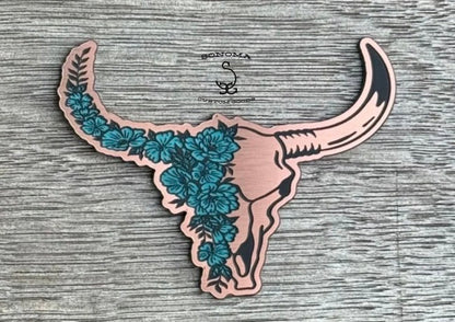 Floral Bull Skull Contour - 5 colors