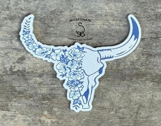 Floral Bull Skull Contour - 5 colors