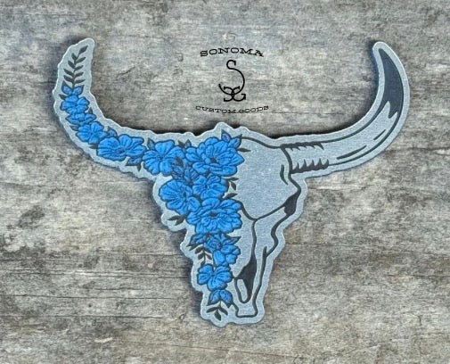 Floral Bull Skull Contour - 5 colors