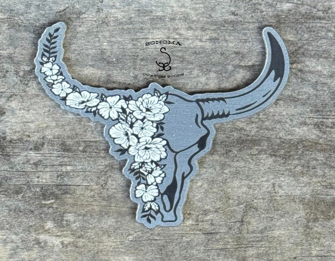 Floral Bull Skull Contour - 5 colors