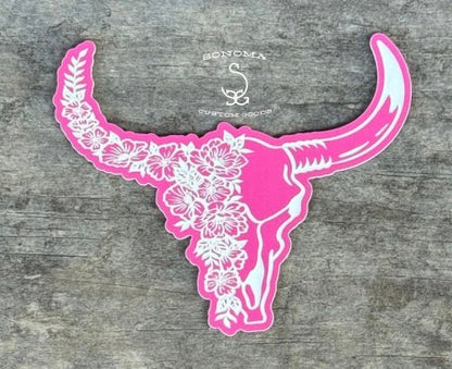 Floral Bull Skull Contour - 5 colors