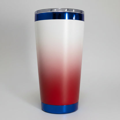 20oz Blue Plated Tumbler - Ombre Red