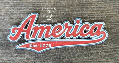 AMERICA w Outline - 2 Colors