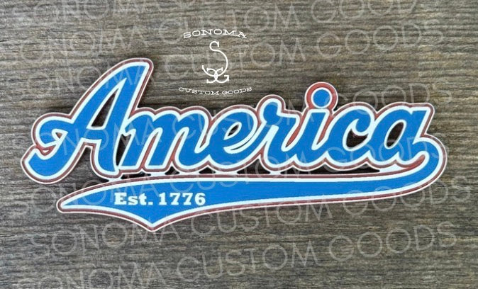 AMERICA w Outline - 2 Colors
