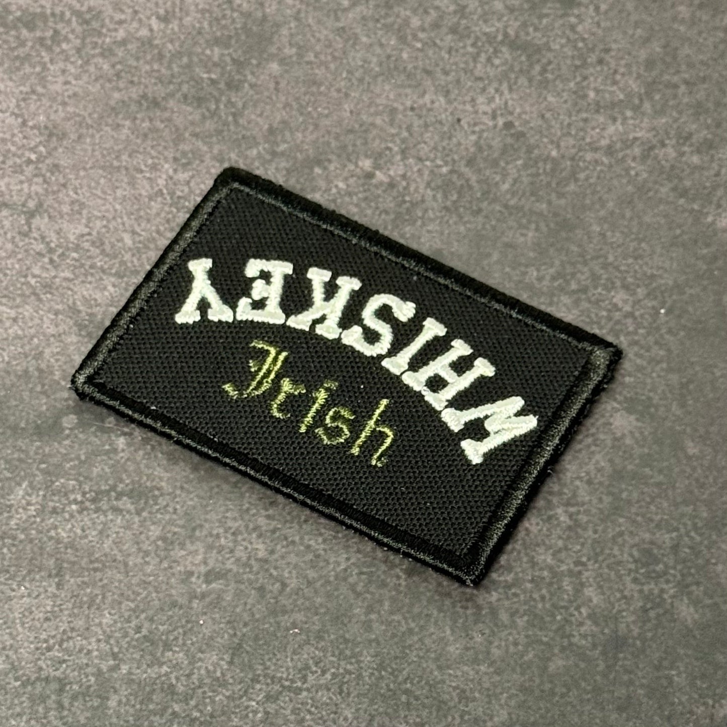 Irish Whiskey Upside Down Funny VELCRO® Morale Patch | Made in USA
