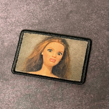 Shocked Doll Meme Funny Morale Patch 2"x3" Hook & Loop | Made in USA