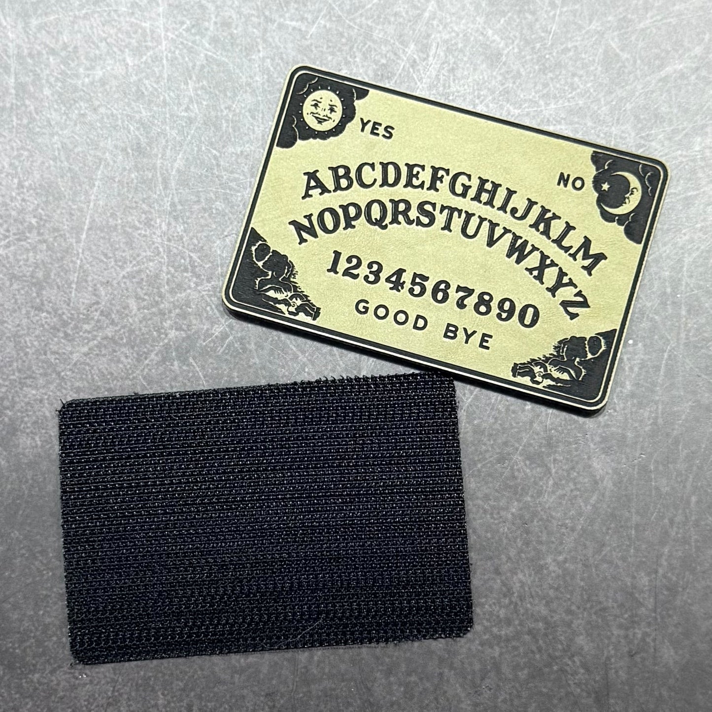 Ouija Talking Spirit Board Funny Morale Patch, 2x3" | Made in USA | VELCRO® Brand Hook Backing