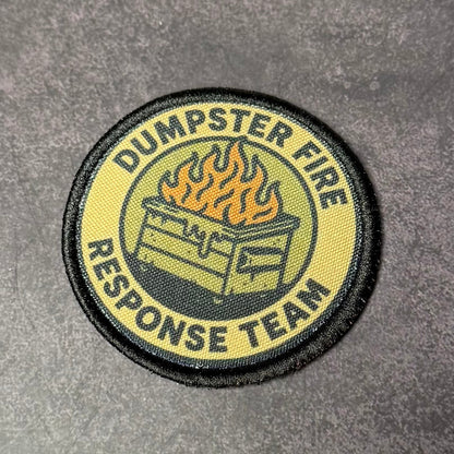 Dumpster Fire Response Team Funny Morale Patch 3" Round Hook & Loop | Made in USA