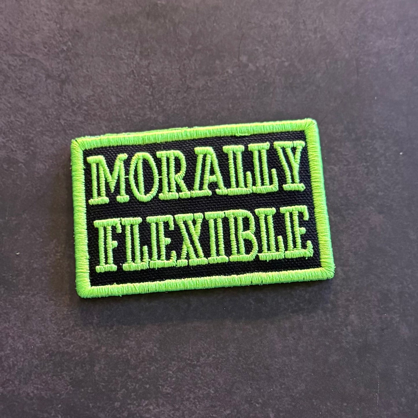 Morally Flexible Funny Morale Patch 2"x3" Hook & Loop | Made in USA