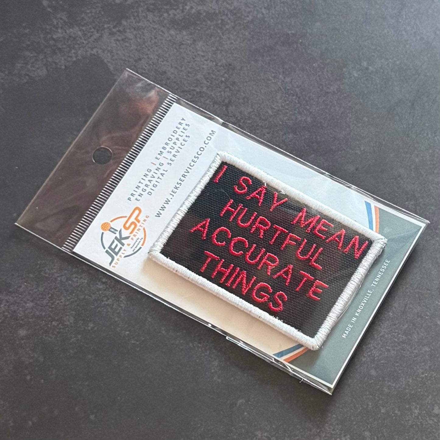 I Say Mean, Hurtful, Accurate Things Funny Morale Patch, 2x3" | Made in USA | VELCRO® Brand Hook Backing