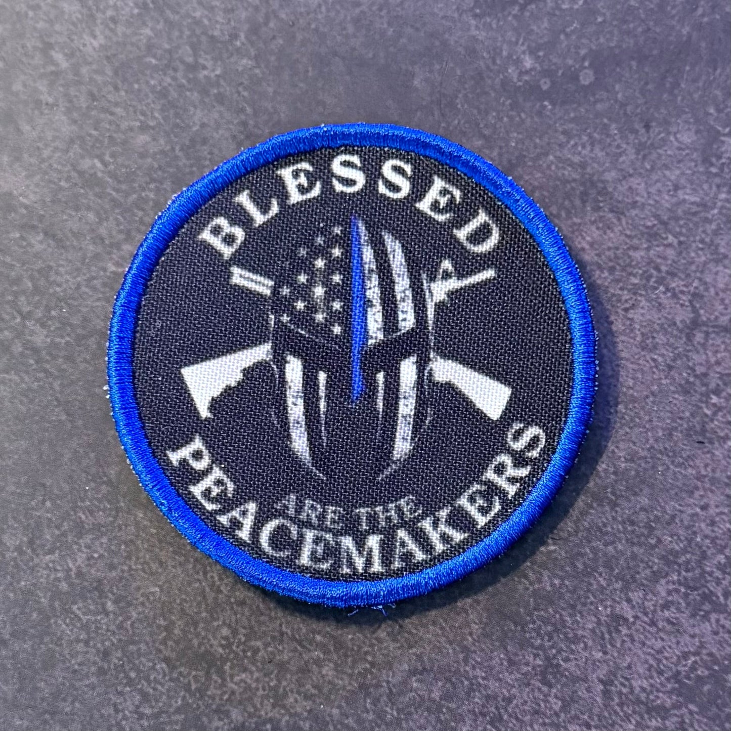 Blessed Are The Peacemakers Morale Patch, 3" Round | Made in USA | VELCRO® Brand Hook Backing