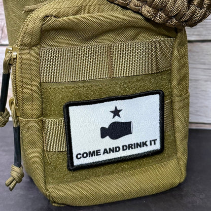Bourbon Whiskey Come and Drink It Funny Morale Patch | Made in USA | VELCRO® Brand Hook Backing