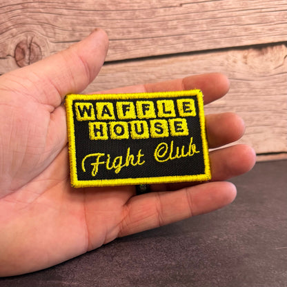 Waffle House Fight Club Funny Morale Patch | Made in USA | VELCRO® Brand Hook Backing