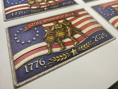 250th Anniversary UV Printed Leatherette Hat Patch – 1776–2026 America Birthday Patch – Patriotic Trucker Hat Patch – USA 250th Celebration
