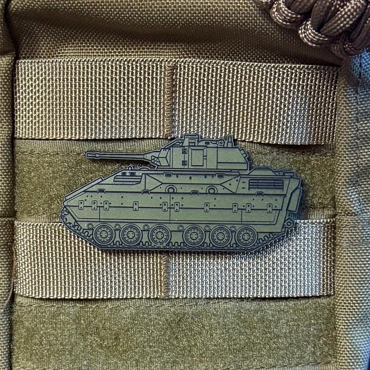 M2/M3 Bradley Fighting Vehicle Morale Patch, 1.4x3” | Made in USA | VELCRO® Brand Hook Backing