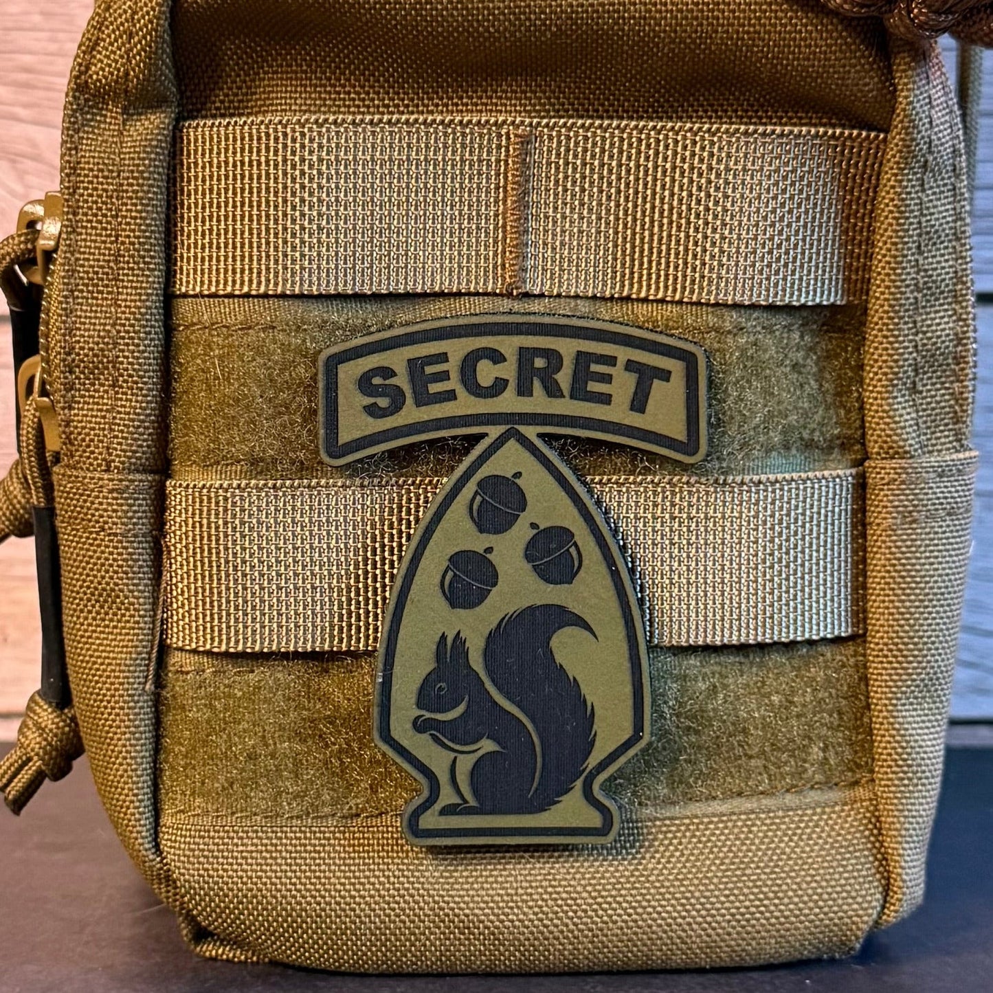 Secret Squirrel Military Division Funny Morale Patch, 2.2x3" | Made in USA | VELCRO® Brand Hook Backing