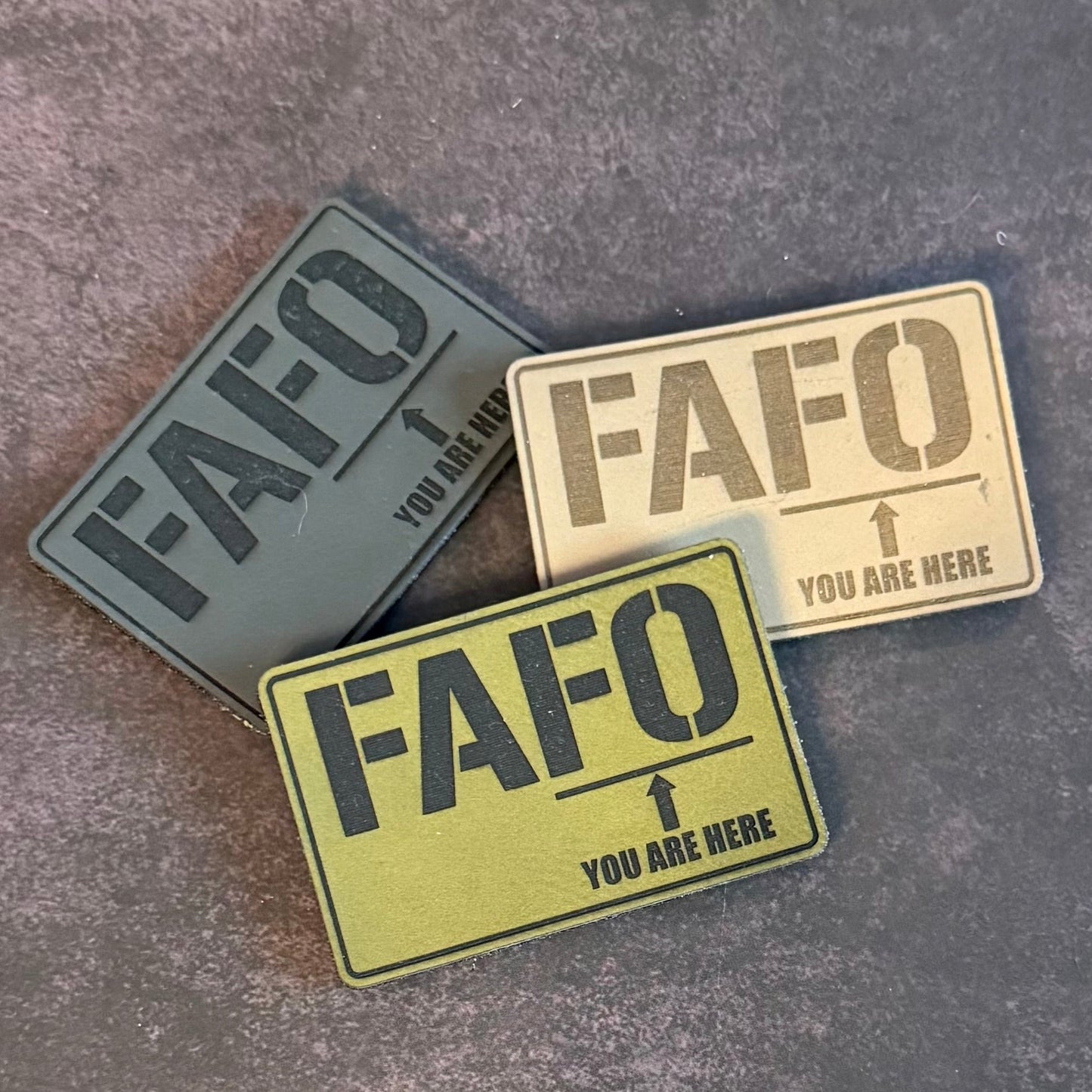 FAFO You Are Here Funny Morale Patch, 2x3" | Made in USA | VELCRO® Brand Hook Backing