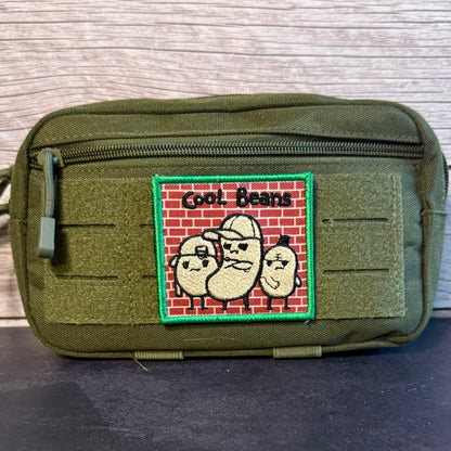 Cool Beans Funny Morale Patch, 2.5x2.5" | Made in USA | VELCRO® Brand Hook Backing