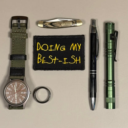 Doing My Best-ish Funny Morale Patch, 2x3" | Made in USA | VELCRO® Brand Hook Backing