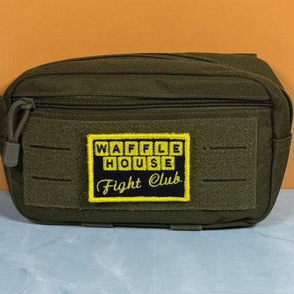 Waffle House Fight Club Funny Morale Patch, 2x3" | Made in USA | VELCRO® Brand Hook Backing