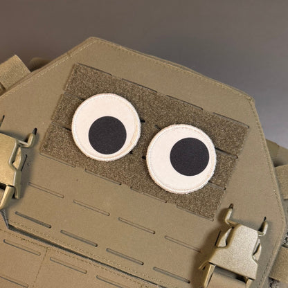 Googly Eyes Funny Morale Patch Set, 2" Round | Made in USA | VELCRO® Brand Hook Backing