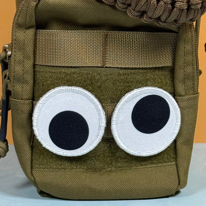 Googly Eyes Funny Morale Patch Set, 2" Round | Made in USA | VELCRO® Brand Hook Backing