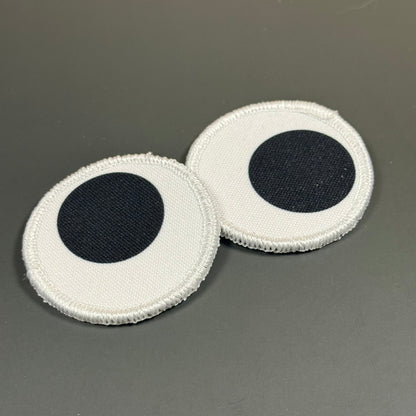 Googly Eyes Funny Morale Patch Set, 2" Round | Made in USA | VELCRO® Brand Hook Backing