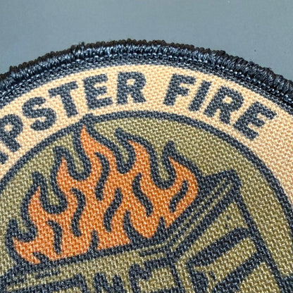 Dumpster Fire Response Team Funny Tactical Morale Patch, 3" Round | Made in USA | VELCRO® Brand Hook Backing