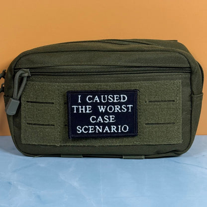 Worst Case Scenario Funny Morale Patch, 2x3" | Made in USA | VELCRO® Brand Hook Backing
