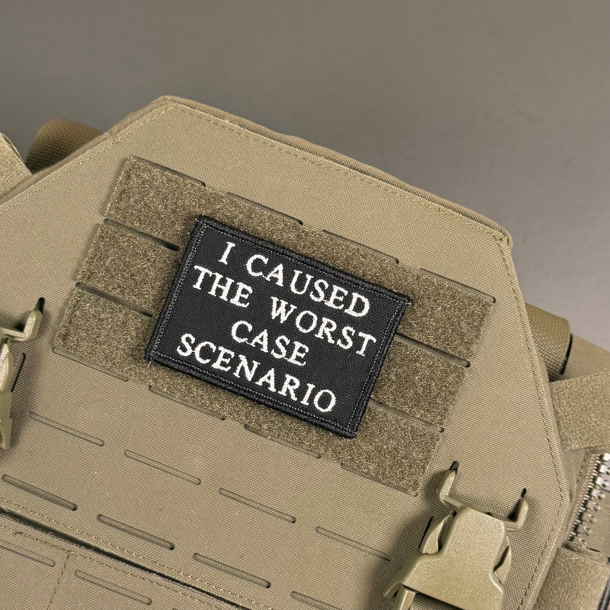 Worst Case Scenario Funny Morale Patch, 2x3" | Made in USA | VELCRO® Brand Hook Backing
