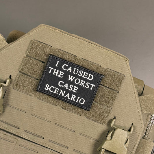 Worst Case Scenario Funny Morale Patch, 2x3" | Made in USA | VELCRO® Brand Hook Backing