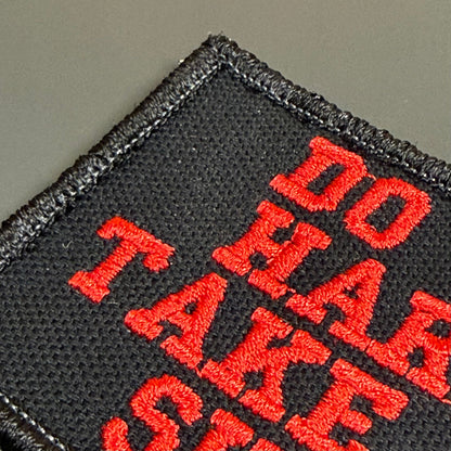 Do No Harm Take No Shit Funny Embroidered Morale Patch, 2x3" | VELCRO® Brand Hook Backing