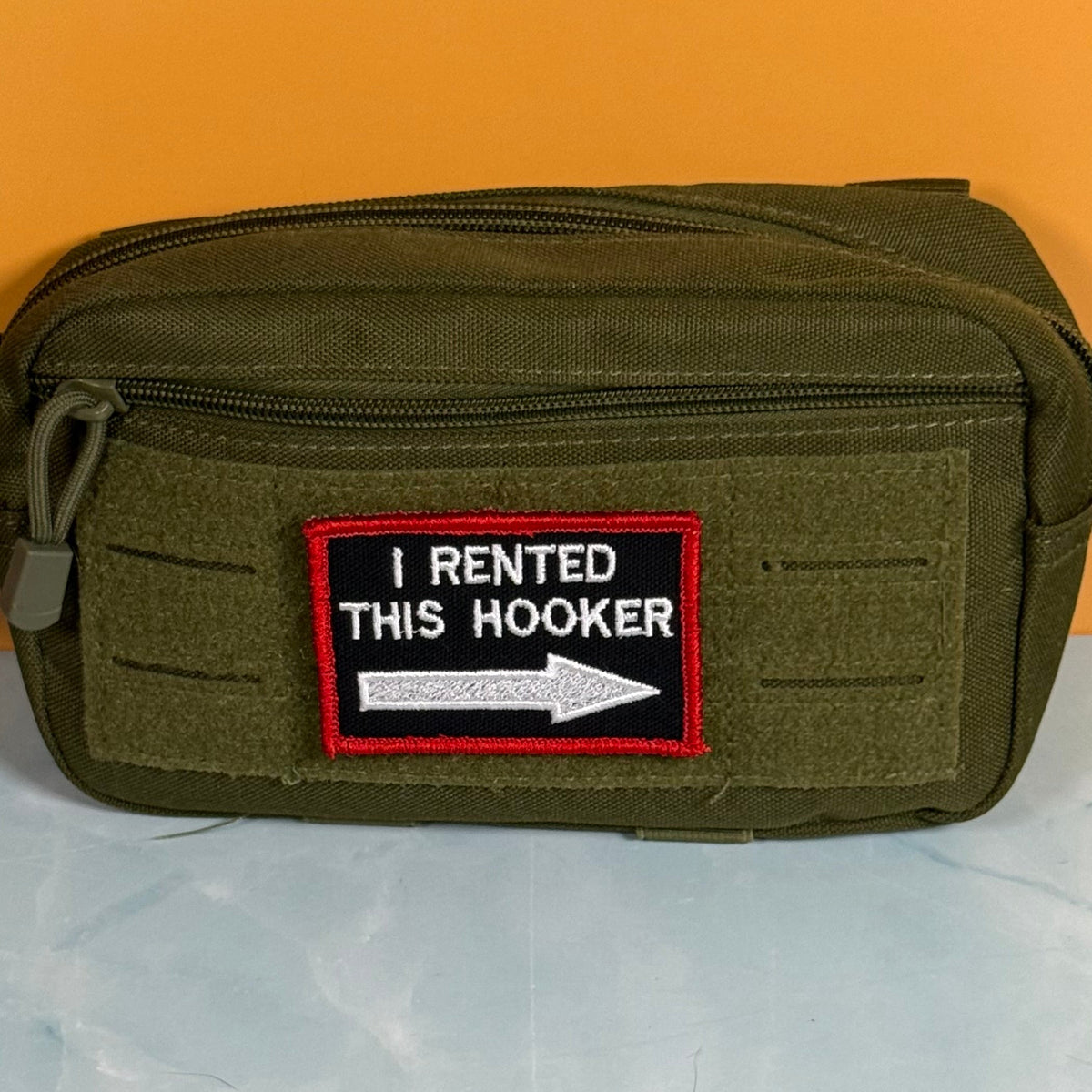 I Rented This Hooker Funny Morale Patch, 2x3" | Made in USA | VELCRO® Brand Hook Backing