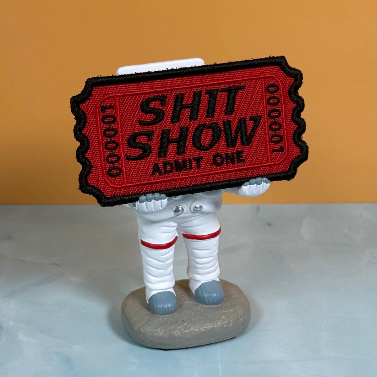 Welcome To The Shit Show Ticket Funny Morale Patch, 2.3x4" | Made in USA | VELCRO® Brand Hook Backing