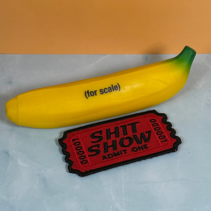 Welcome To The Shit Show Ticket Funny Morale Patch, 2.3x4" | Made in USA | VELCRO® Brand Hook Backing