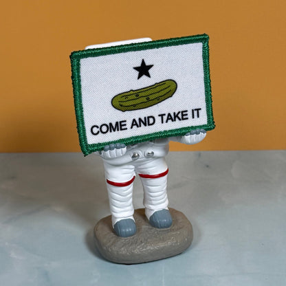 Come and Take It Pickle Funny Texas Style Morale Patch, 2x3" | Made in USA | VELCRO® Brand Hook Backing