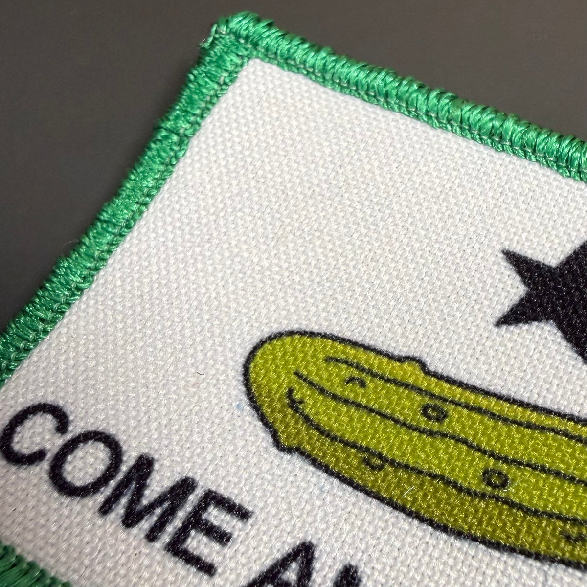 Come and Take It Pickle Funny Texas Style Morale Patch, 2x3" | Made in USA | VELCRO® Brand Hook Backing