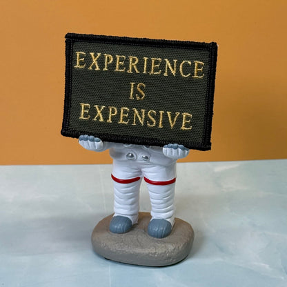 Experience Is Expensive Funny Tactical Morale Patch, 2x3" | Made in USA | VELCRO® Brand Hook Backing