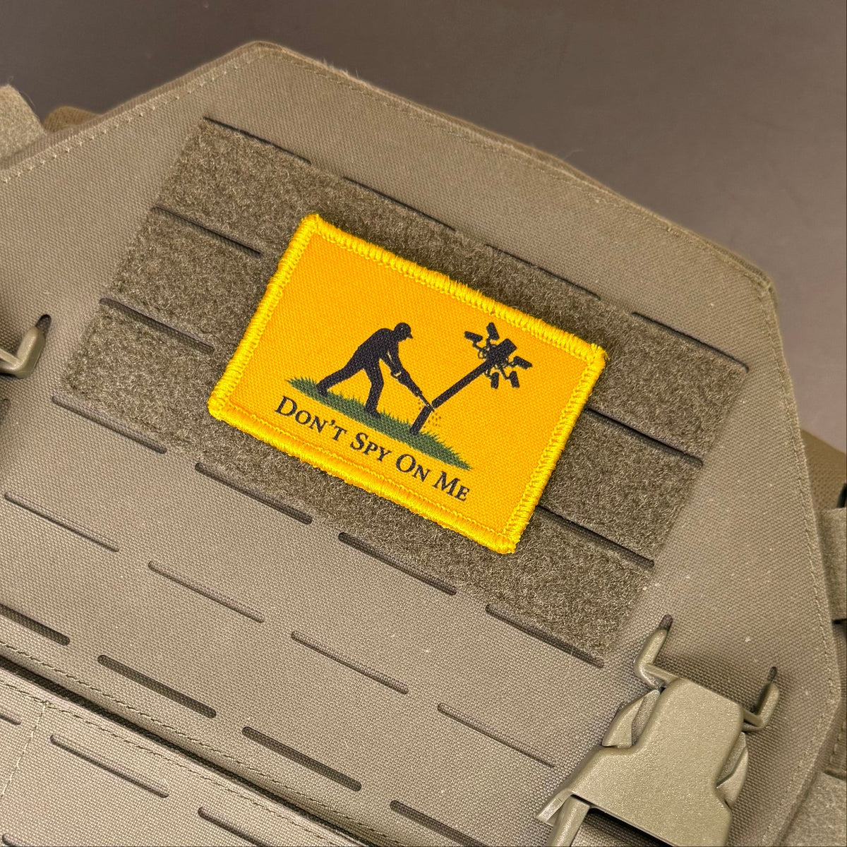 Don't Spy On Me, Anti-Flock Cameras Funny Morale Patch, 2x3" | Made in USA | VELCRO® Brand Hook Backing