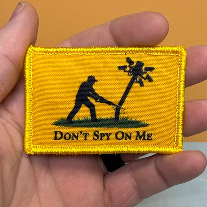 Don't Spy On Me, Anti-Flock Cameras Funny Morale Patch, 2x3" | Made in USA | VELCRO® Brand Hook Backing